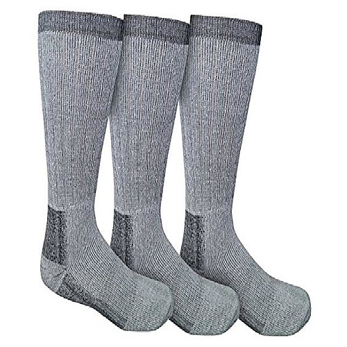 

3 pairs of men's merino wool thermal socks, grays, size 10-13