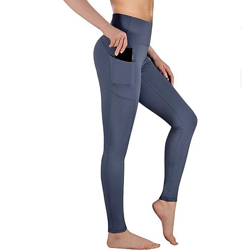 

Women's Sporty Streetwear Breathable Plus Size Skinny Daily Holiday Leggings Pants Solid Colored Ankle-Length Patchwork Jacquard Black Dark Gray Navy Blue