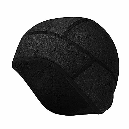 

cycling skull cap under helmet liner winter warm hats with windproof thermal fleece for men women cycling hat caps for outdoor sports cycling running skiing, grey