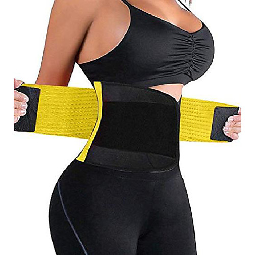 

women waist trainer belt waist cincher trimmer slimming body shaper wt01 (yellow, m)
