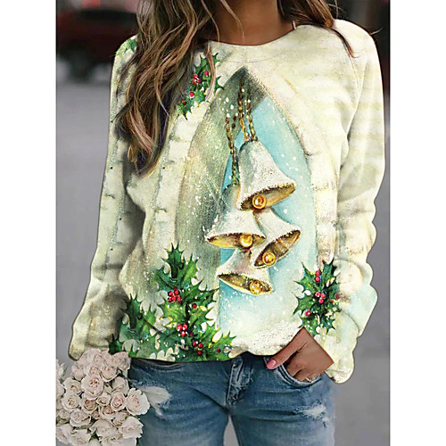 

Women's Pullover Sweatshirt Graphic Ugly Christmas Christmas Daily Casual Christmas Hoodies Sweatshirts Beige