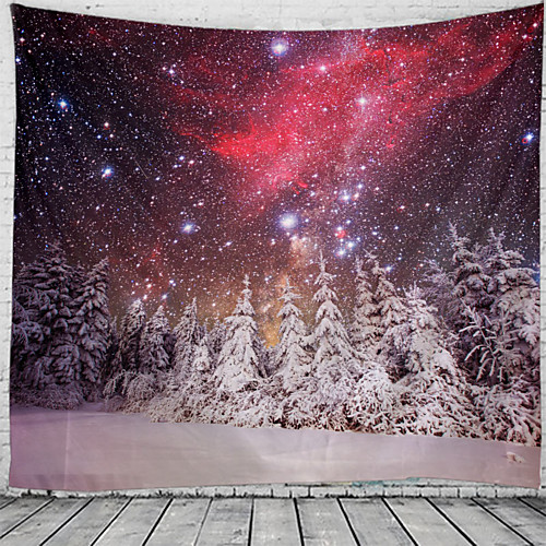 

Christmas Santa Claus Holiday Party Wall Tapestry Art Decor Blanket Curtain Picnic Tablecloth Hanging Home Bedroom Living Room Dorm Decoration Christmas Tree Snowing Night Starry Sky