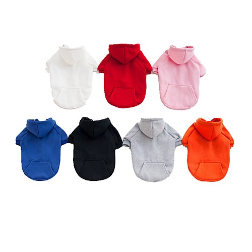 

Dog Cat Hoodie Sweatshirt Puppy Clothes Solid Colored Simple Style Casual / Sporty Outdoor Dog Clothes Puppy Clothes Dog Outfits Black Red Blue Costume for Girl and Boy Dog Fabric S M L XL