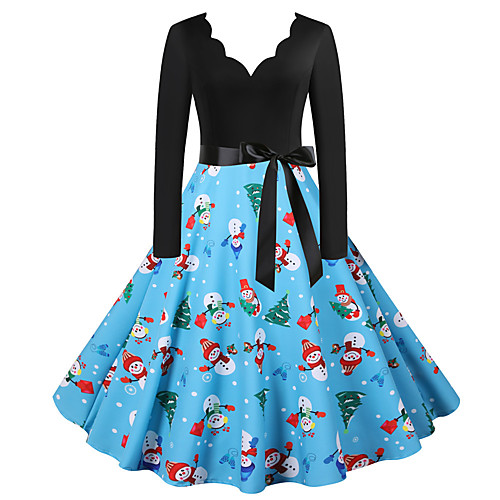 

Santa Claus Christmas Dress Women's Adults' Leisure Christmas Christmas Polyester Dress