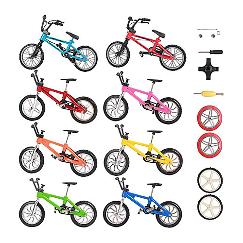 

16 pcs Finger skateboards Finger bikes Finger Toys Plastics Alloy Office Desk Toys with Replacement Wheels and Tools Party Favors Kid's Adults All Party Favors for Kid's Gifts