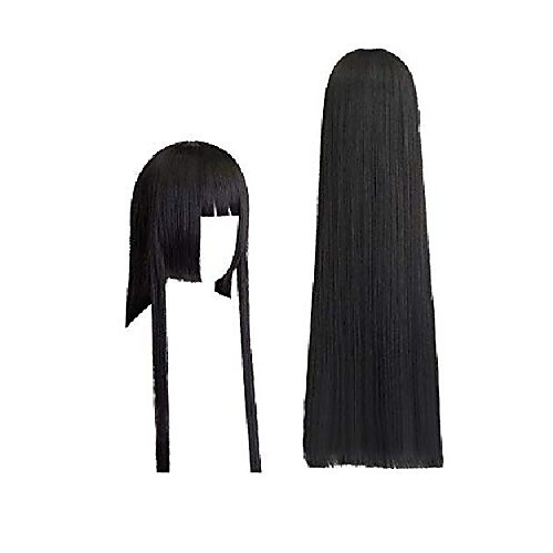 

women's jabami yumeko black long straight cosplay wig (black)