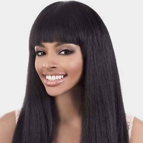 

Human Hair Wig Medium Length Long Very Long kinky Straight With Bangs Natural Women Sexy Lady New Capless Vietnamese Hair Women's Natural Black #1B 12 inch 14 inch 16 inch