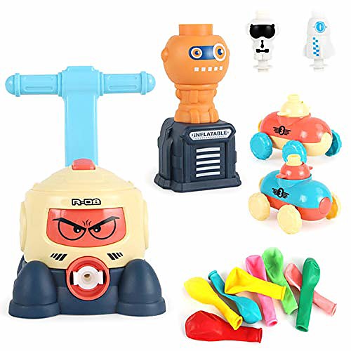 

upgraded version balloon powered car balloon launcher toy, aerodynamic cars with 8 balloons, fun educational toys gifts for kids boys girls 2 and classroom