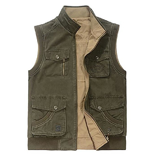 

Hiking Vest / Gilet Outdoor Wear Resistance Scratch Resistant Top Camping / Hiking Hunting Fishing khaki Army Green