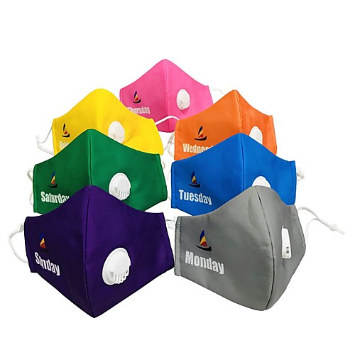 

7Pcs/set Weekly Theme Seven-Piece Dust Mask Washable Mask With Breathing valve