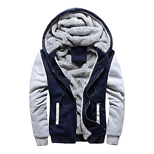 

men's fleece hooed hoodies thick warm winter jacket coats sweatshirts