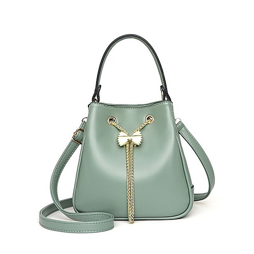 

Women's Bags PU Leather Bucket Bag Top Handle Bag Bow(s) Chain Daily Going out Handbags Black Blue Purple Red