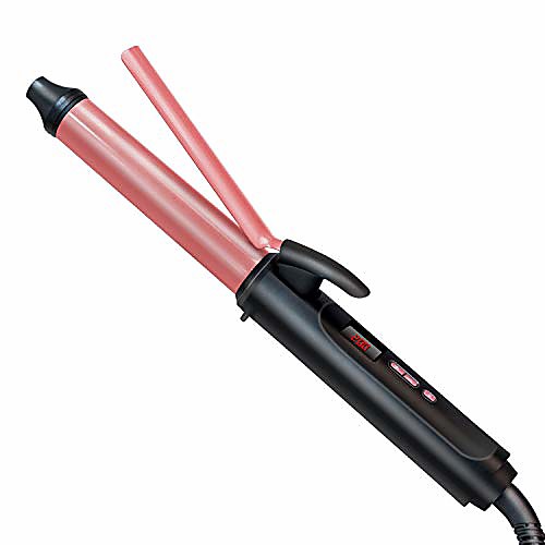 

hair curler 1 inch ceramic tourmaline curling iron barrel wand with clip lcd adjustable temperature dual voltage anti-scald tips