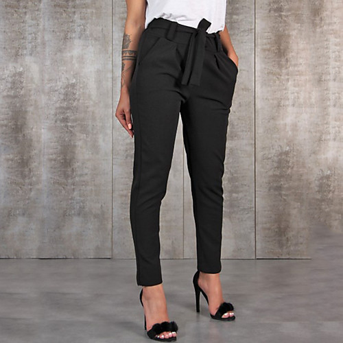 

Women's Classic & Timeless Chic & Modern Daily Work Pants Zipper Pocket Black khaki Green