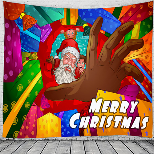 

Christmas Santa Claus Holiday Party Wall Tapestry Art Decor Blanket Curtain Picnic Tablecloth Hanging Home Bedroom Living Room Dorm Decoration Christmas Tree Gift Fireplace