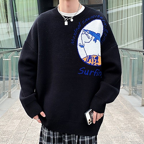 

Men's Sweatshirt Pullover Knitting Crew Neck Nylon Animal Patterned Sport Athleisure Sweatshirt Top Long Sleeve Breathable Soft Sweat Out Comfortable Everyday Use Casual / Winter