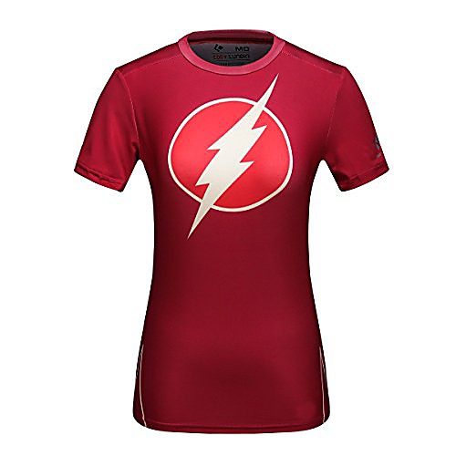 

women's compression short-sleeved t-shirt,yoga sports flash shirt red