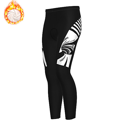 

21Grams Men's Cycling Tights Cycling Pants Winter Fleece Polyester Bike Tights Padded Shorts / Chamois Pants Thermal Warm Fleece Lining Breathable Sports Black Mountain Bike MTB Road Bike Cycling