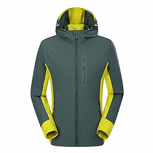 

mens sports waterproof quick-dry breathable zip up hooded windproof ourdoor active jacket(green,xl)