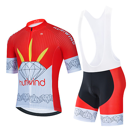 

21Grams Men's Short Sleeve Cycling Jersey with Bib Shorts Cycling Jersey with Shorts Black Red BlackWhite Bike Breathable Quick Dry Sports Graphic Mountain Bike MTB Road Bike Cycling Clothing Apparel