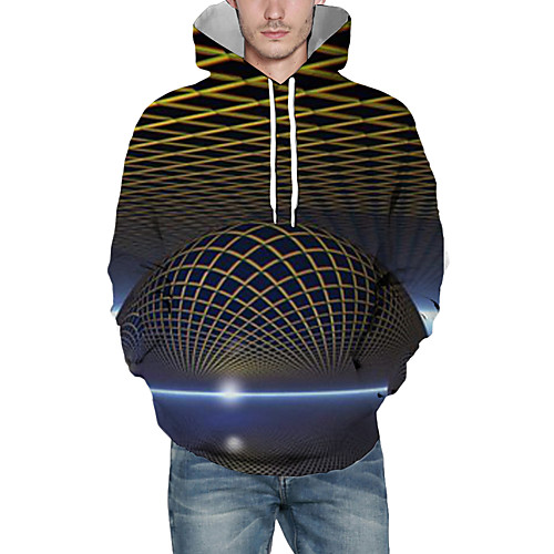 

Men's Pullover Hoodie Sweatshirt Graphic Abstract 3D Front Pocket Daily 3D Print 3D Print Casual Hoodies Sweatshirts Yellow