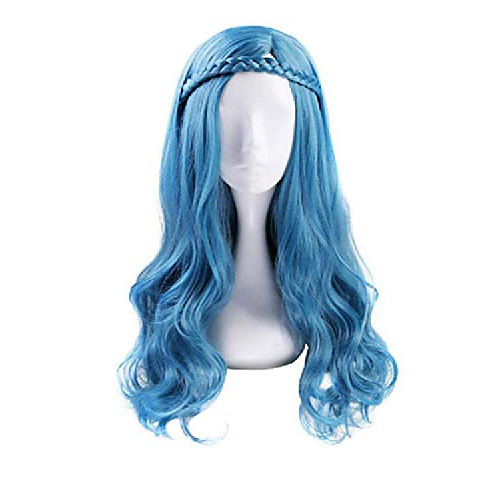 

descendants 2 evie cosplay blue wave wig with braid (blue)