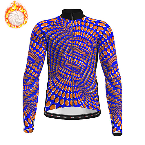 

21Grams Men's Long Sleeve Cycling Jersey Winter Fleece Blue Bike Jersey Top Mountain Bike MTB Road Bike Cycling Fleece Lining Warm Quick Dry Sports Clothing Apparel / Stretchy / Athleisure