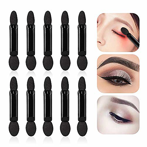 

100pcs Disposable Double-head Sponge Eye Shadow Brushes Beauty Cosmetic Tools Can Make Your Eyebrows Smoother and Shaper Black
