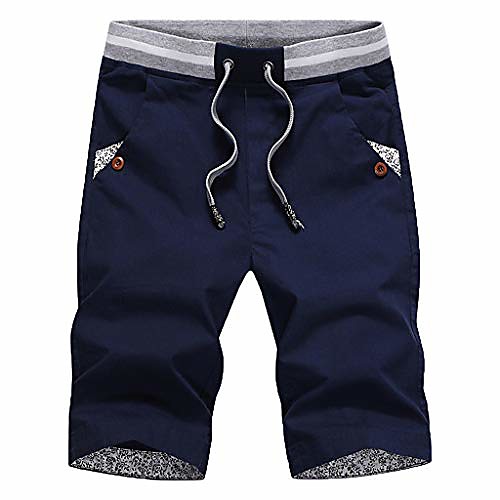 

loose baggy shorts men's new summer casual fashionable pure cotton colour shorts dark blue