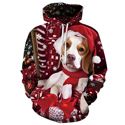 

Men's Pullover Hoodie Sweatshirt Graphic 3D Ugly Christmas Christmas 3D Print Casual Christmas Hoodies Sweatshirts Red