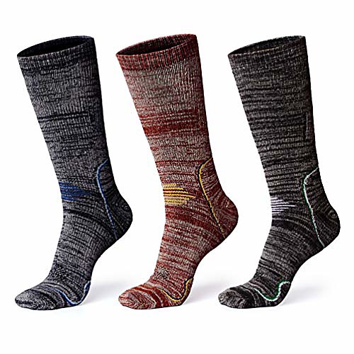 

3 pairs men's crew socks outdoor recreation hiking trekking climbing camping socks