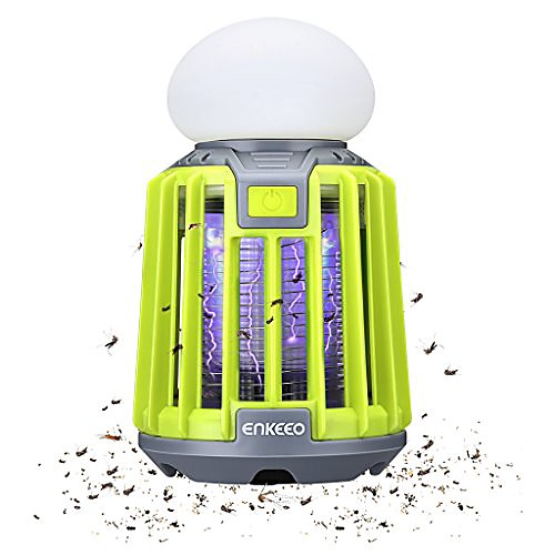 

2-in-1 camping lantern bug zapper led tent light uv mosquito killer portable lamp, ipx6 waterproof, 2000mah battery, green