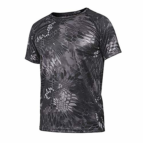 

Hunting T-shirt Outdoor Summer Breathable Quick Dry Sweat wicking Skin Friendly Top Camping / Hiking Hunting Fishing Traveling CP Color ACU Ruin ash Big leaves Rugged green