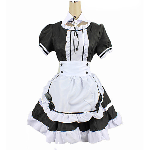 

Maid Costume Adults Women's Cosplay Costume For Polyester / Cotton Blend Solid Colored Christmas Halloween Carnival Costume