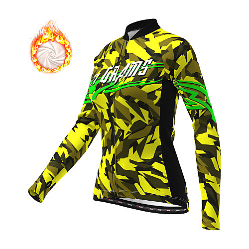 

21Grams Women's Long Sleeve Cycling Jacket Winter Fleece Yellow Red Blue Bike Jacket Top Mountain Bike MTB Road Bike Cycling Thermal Warm Fleece Lining Breathable Sports Clothing Apparel / Stretchy