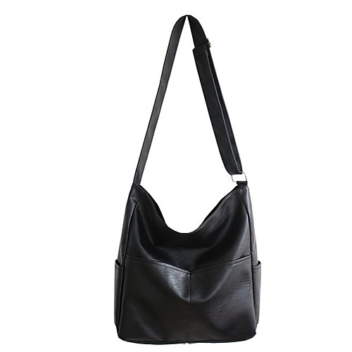 

Women's Bags PU Leather Leather Crossbody Bag Zipper Daily Outdoor Baguette Bag MessengerBag Black