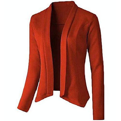 

jacket work office lady suit slim none button business female oversized blazer coat,orange,xxl
