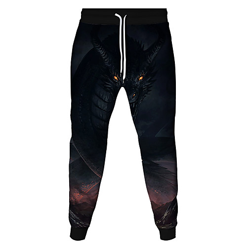 

Men's Sporty Outdoor Sports Daily Pants Sweatpants Pants 3D Full Length Patchwork Dusty Lavender White Black Rainbow Beige