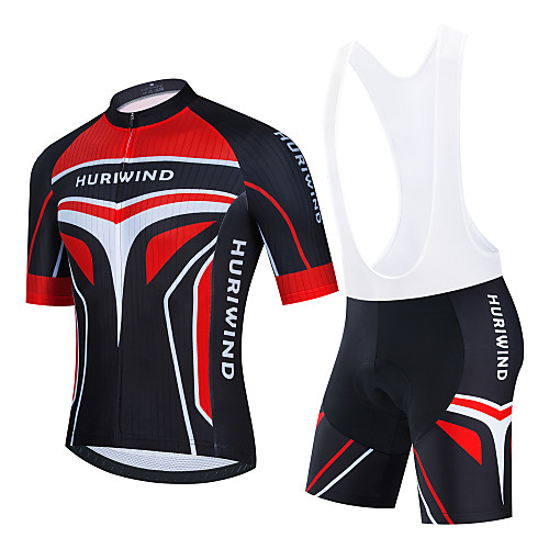 

21Grams Men's Short Sleeve Cycling Jersey with Bib Shorts Cycling Jersey with Shorts Black Red BlackWhite Bike Breathable Quick Dry Sports Graphic Mountain Bike MTB Road Bike Cycling Clothing Apparel