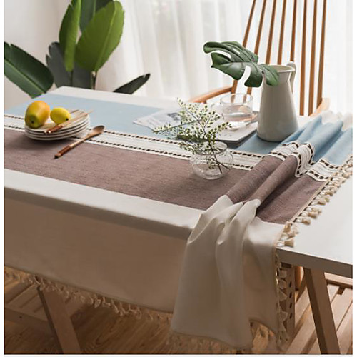 

Table Cloth Cotton Dust-Proof Classic Printing Tabel cover Table decorations for Daily rectangule # As per Picture 1 pcs