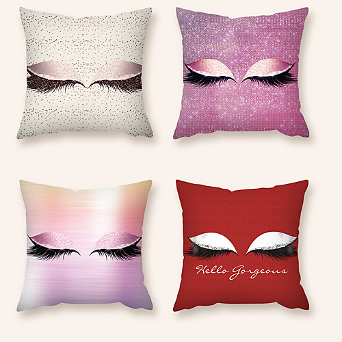 

Cushion Cover 4PC Short Plush Soft Decorative Square Throw Pillow Cover Cushion Case Pillowcase for Sofa Bedroom 45 x 45 cm (18 x 18 Inch) Superior Quality Machine Washable