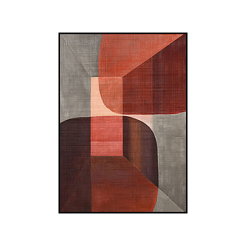 

100% Hand Painted High Quality Gray Red and Grey Abstract Dreamlike Shading Method Oil Painting Canvas Handmade Painted Home Decor Artwork