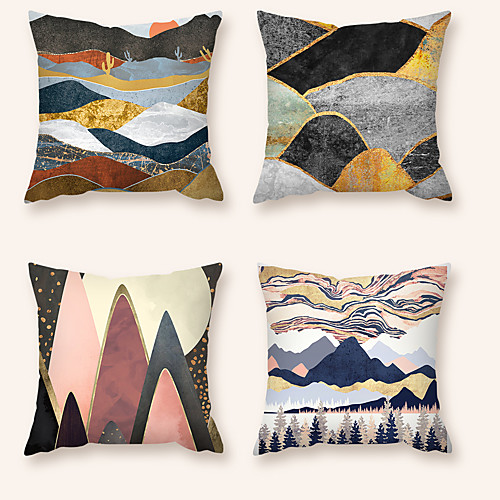

Cushion Cover 4PC Short Plush Soft Decorative Square Throw Pillow Cover Cushion Case Pillowcase for Sofa Bedroom 45 x 45 cm (18 x 18 Inch) Superior Quality Machine Washable