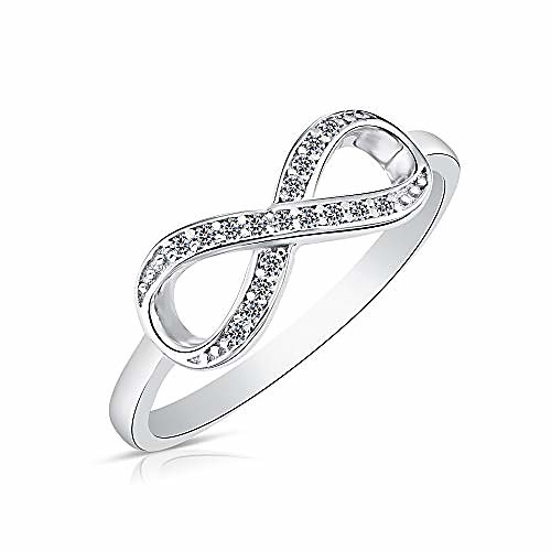 

925 sterling silver forever infinity ring with cz ( US ring size )