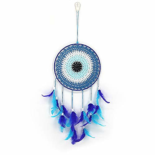 

dream catcher for bedroom, handmade blue feather dream catchers for hanging decoration