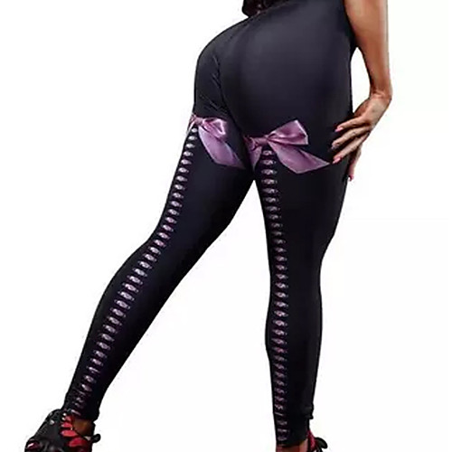 

Women's Sporty Comfort Sports Gym Yoga Leggings Pants Pattern Ankle-Length Patchwork Print Blue Blushing Pink