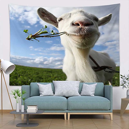 

Wall Tapestry Art Decor Blanket Curtain Picnic Tablecloth Hanging Home Bedroom Living Room Dorm Decoration Polyester Animal Modern Sheep