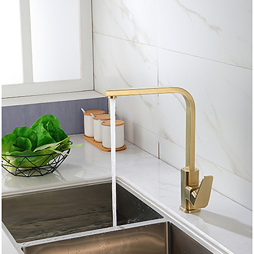 

Kitchen faucet - Single Handle One Hole Golden Nickel Brushed 360° Rotateable Tall Contemporary Kitchen Taps