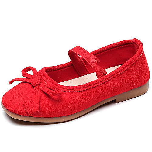 

Girls' Flats Princess Shoes Suede Little Kids(4-7ys) Big Kids(7years ) Daily Walking Shoes Black Yellow Red Fall Spring