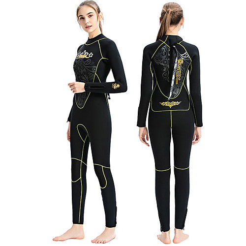 

SLINX Women's Full Wetsuit 5mm SCR Neoprene Diving Suit Thermal Warm Long Sleeve Back Zip - Swimming Diving Surfing Patchwork Spring & Fall Winter / Stretchy